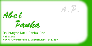 abel panka business card